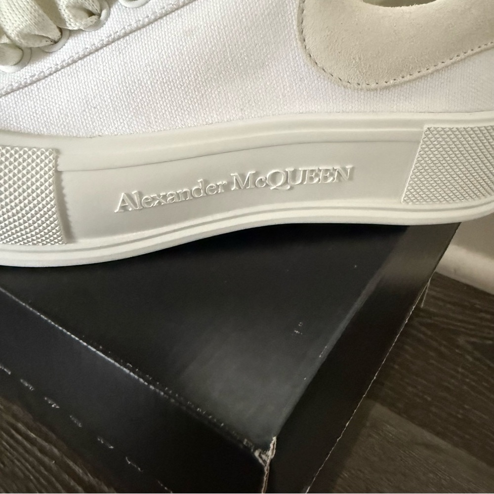 ❗️SOLD❗️Alexander McQueen Deck Plimsoll Canvas & Suede Sneakers white - Picture 4 of 11